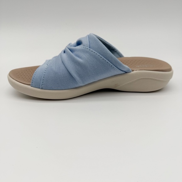 LifeStride BZees Cherish Washable Peep Toe Comfort Slide Sandals Blue 6 NEW - Picture 9 of 14